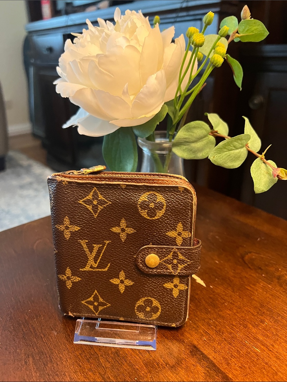 Louis Vuitton Brown Monogram Zip-Around Compact Wallet